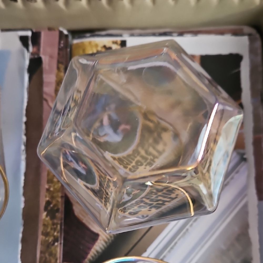 Iridescent Geometric Glasses with Gold Rim - Picture 6 of 6